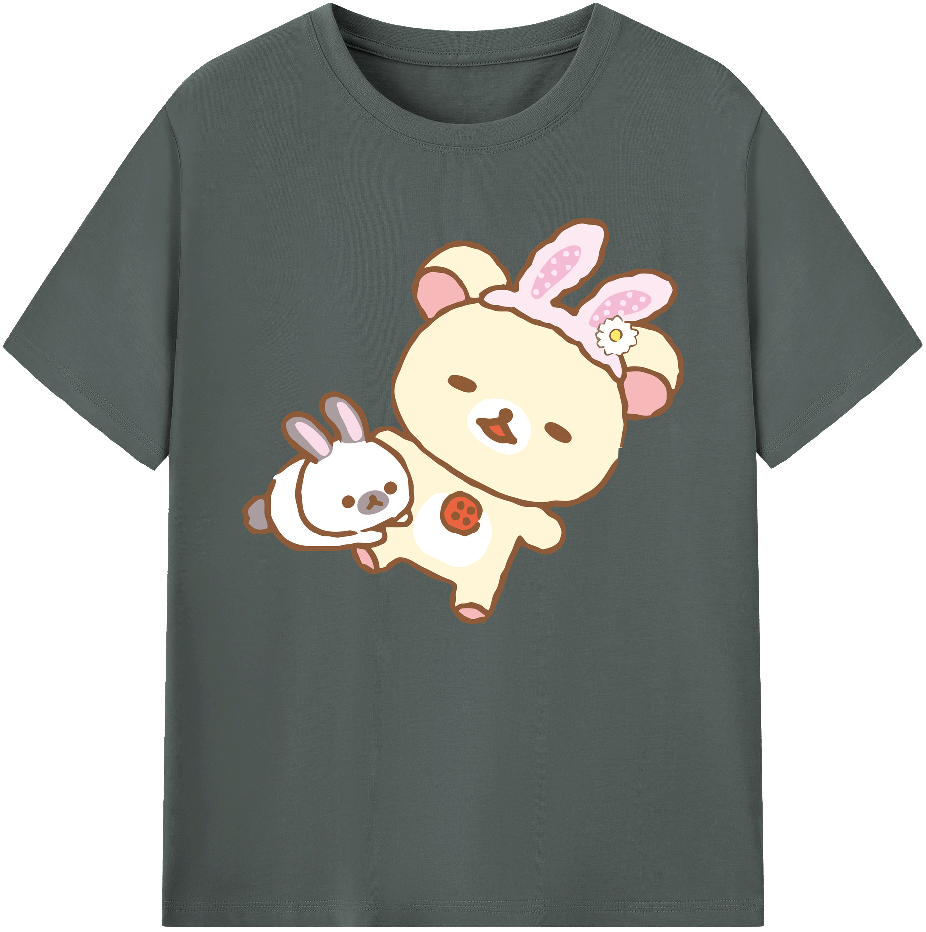（画像用） リラックマ リラックマ キイロイトリ Rilakkuma Korilakkuma Kiiroitori 綿100％ メンズ半袖Tシャツ｜肌触りやわらか＆通気性